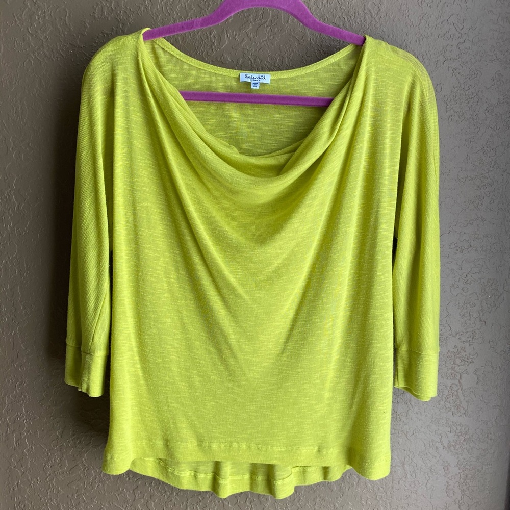 Splendid Bright Yellow/green Quarter Sleeve Top